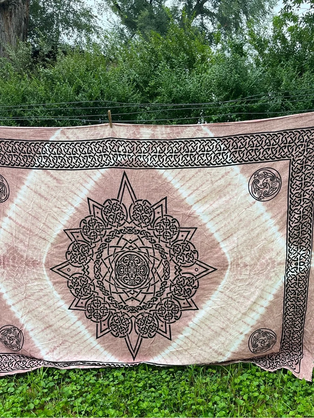 Celtic Knot Mandala Tapestry Wall Hanging 64”x90